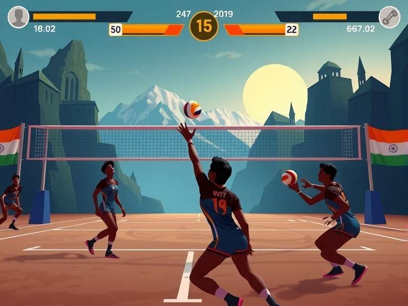 Peak Volley Pioneers gameplay screenshot showing volleyball action